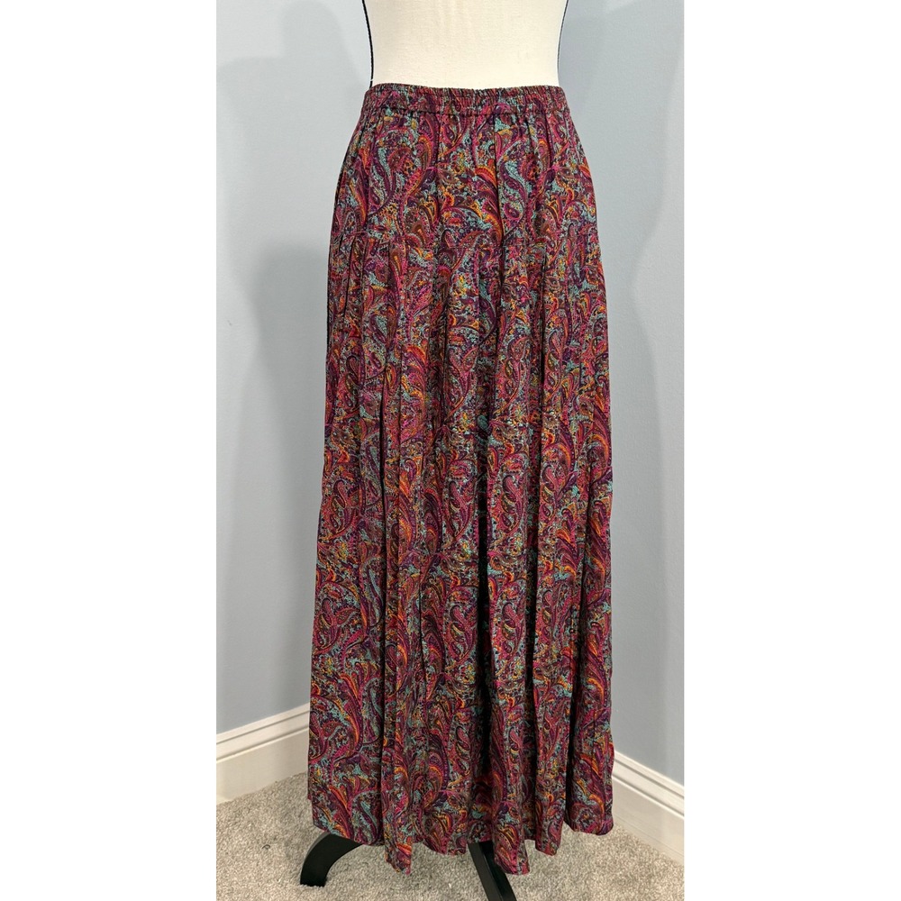 Vintage Limited Express Large Paisley Maxi Skirt Retro Boho Whimsygoth Indie